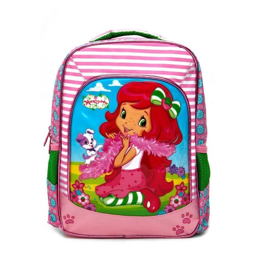 MOCHILA MORANGUINHO PRETO ROSA