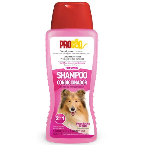 SHAMPOO E CONDICIONADOR PARA CÃES E GATOS PROCÃO 500ML