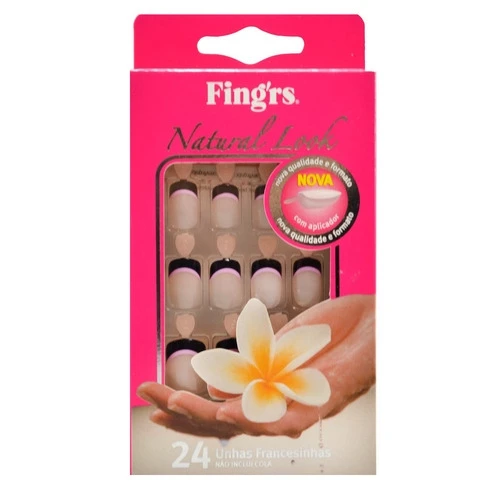 FINGRS UNHAS POSTIÇAS FRANCESINHA DECORADA LEBLON 2231