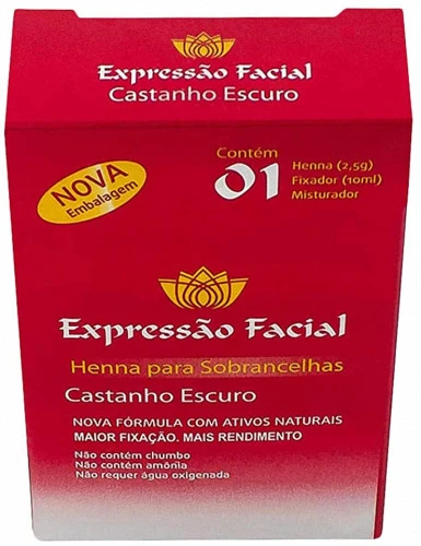 HENNA PARA SOBRANCELHAS CASTANHO CLARO EXPRESSÃO FACIAL