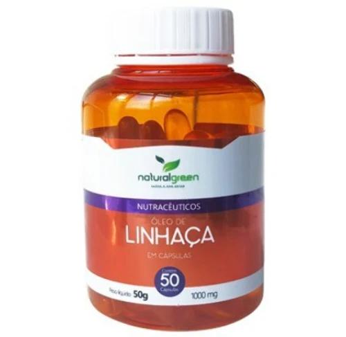 ÓLEO DE LINHAÇA NATURAL GREEN 1000MG 50 CÁPSULAS