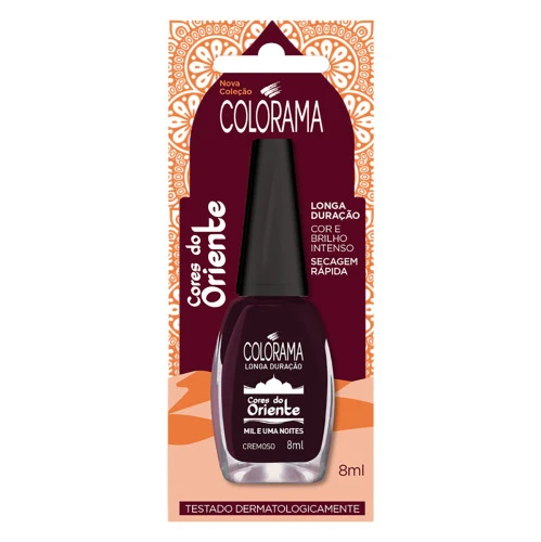 ESMALTE CREMOSO MIL E UMA NOITES COLORAMA CORES DO ORIENTE BLISTER 8ML