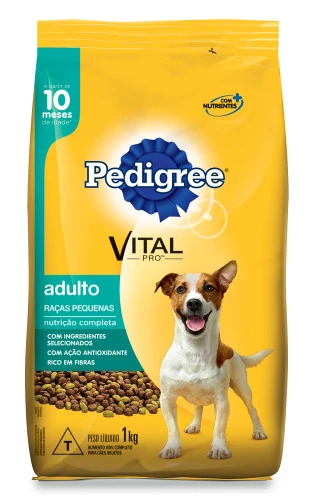 RAÇÃO PARA CÃES ADULTOS RAÇAS PEQUENAS PEDIGREE 1KG