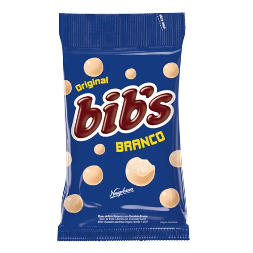 FLOCOS DE ARROZ COBERTOS COM CHOCOLATE BRANCO NEUGEBAUER BIB S ORIGINAL PACOTE 40G