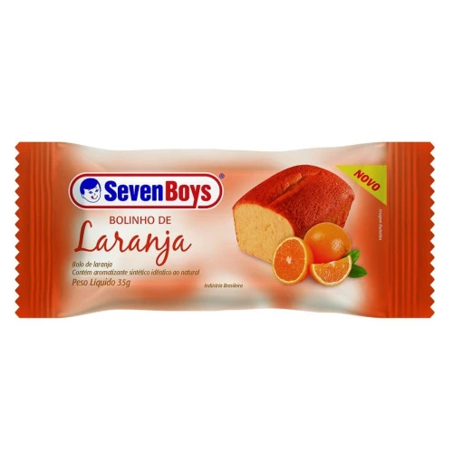 BOLINHO SEVEN BOYS SABOR LARANJA PACOTE 35G