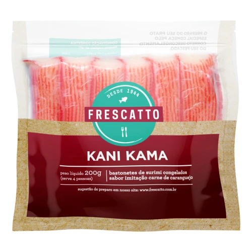 KANI KAMA DE SURIMI CARNE DE CARANGUEJO CONGELADO FRESCATTO PACOTE 200G