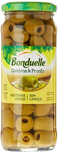 AZEITONA VERDE EM CONSERVA SEM CAROÇO BONDUELLE VIDRO 170G
