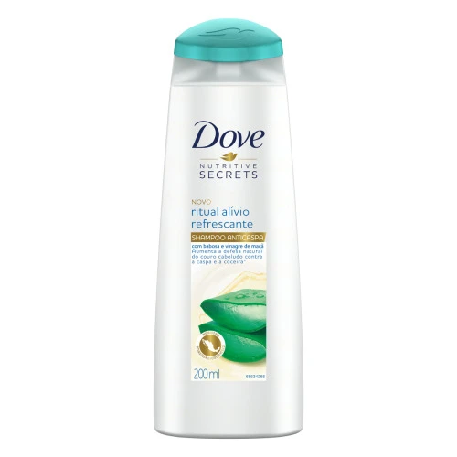 SHAMPOO ANTICASPA DOVE NUTRITIVE SECRETS RITUAL ALÍVIO REFRESCANTE FRASCO 200ML