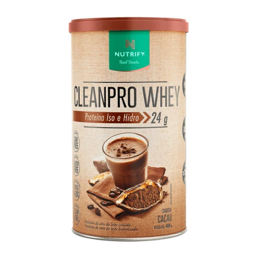 CLEAN PRO WHEY PROTEÍNA ISO E HIDRO 450G - NUTRIFY