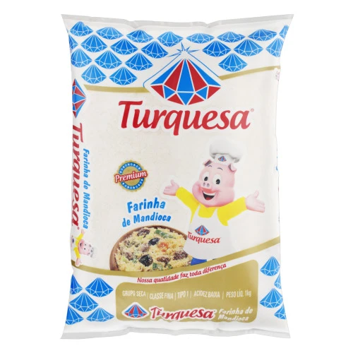 FARINHA DE MANDIOCA TIPO 1 TURQUESA PREMIUM PACOTE 1KG