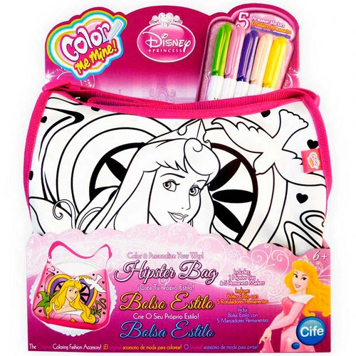 BOLSA INFANTIL SLING PARA COLORIR HIPSTER PRINCESAS