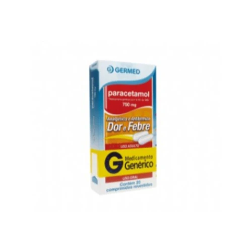 PARACETAMOL 750 MG 20 COMPRIMIDOS EMS GENÉRICO