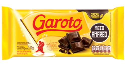 CHOC GAROTO MEIO AMARGO 90G
