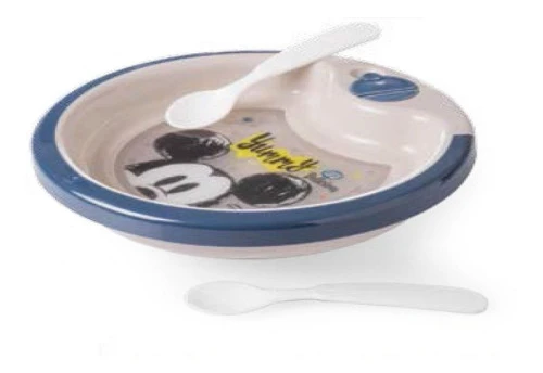 PRATO TÉRMICO COM 2 COLHER PLASUTIL REF 6921 MICKEY BAB