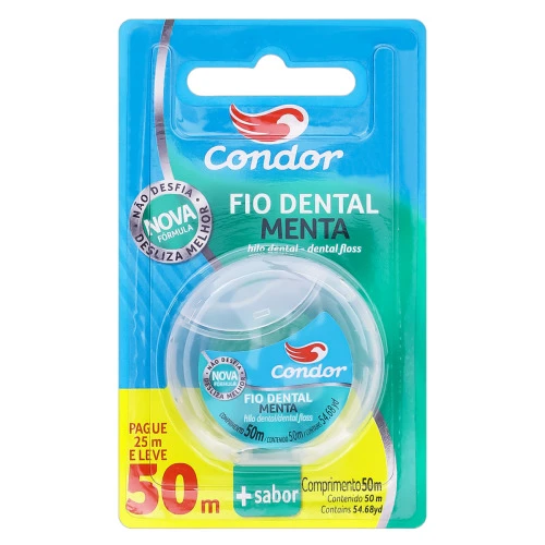FIO DENTAL MENTA CONDOR LEVE 50M PAGUE 25M