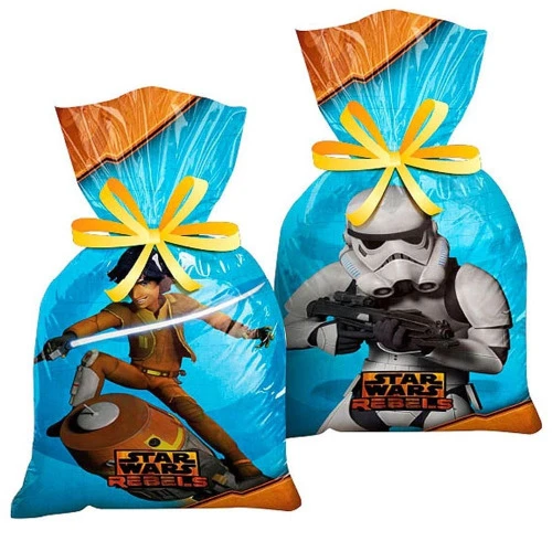 FESTA STAR WARS SACOLA PLÁSTICA STAR WARS REBELS 08 UNIDADES FL SACOLA PLÁSTICA STAR WARS RE