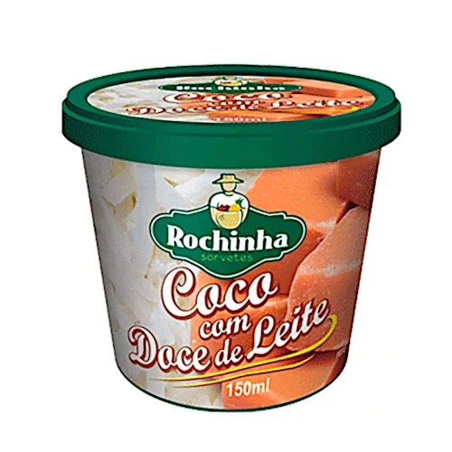SORVETE MASSA COCO DOCE DE LEITE 150ML SORVETES ROCHINHA