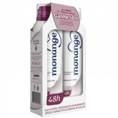 DESODORANTE AEROSOL MONANGE FRUTAS VERMELHAS 150ML COM 2 UNIDADES