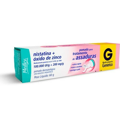 NISTATINA 100 000UI G  ÓXIDO DE ZINCO 200MG G POMADA 60G MEDLEY