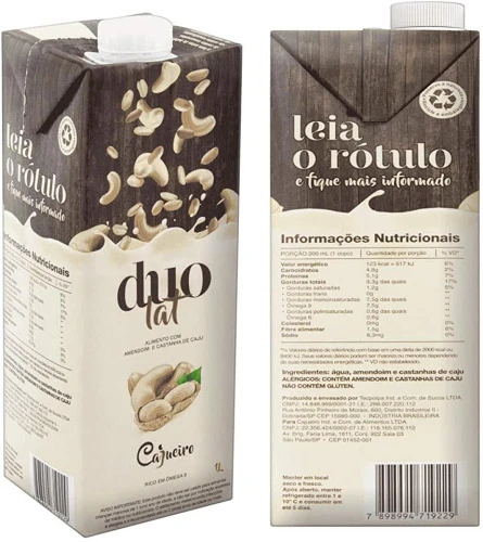 LEITE VEGETAL CAJUEIRO DUOLAT CASTANHA DE CAJU E AMENDOIM 1LT