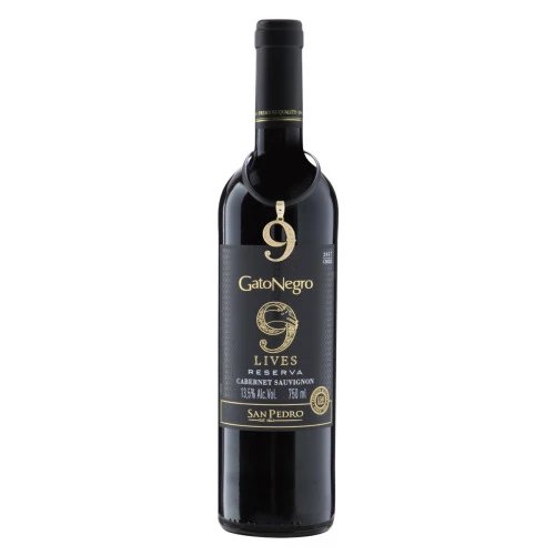 VINHO CHILENO TINTO SECO RESERVA 9 LIVES GATO NEGRO CABERNET SAUVIGNON GARRAFA 750ML