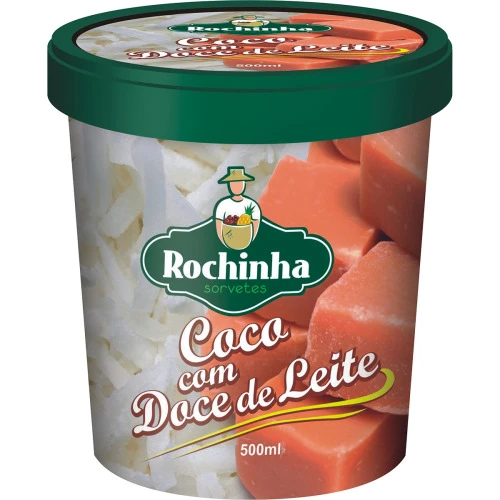 SORVETE COCO COM DOCE DE LEITE ROCHINHA 500ML