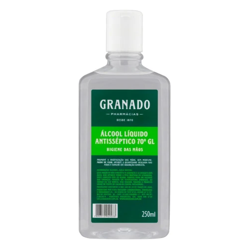 ÁLCOOL LÍQUIDO 70ºINPM GRANADO SQUEEZE 250ML