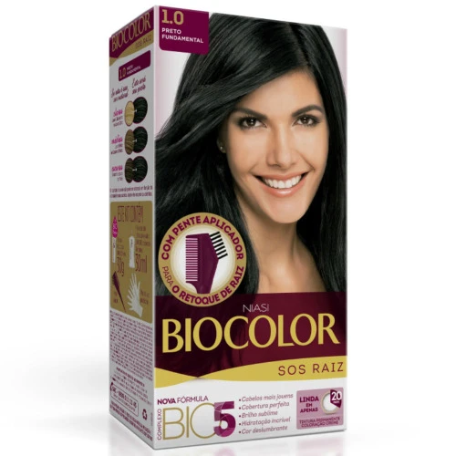 KIT TINTURA BIOCOLOR S O S RAIZ 1 0 PRETO FUNDAMENTAL