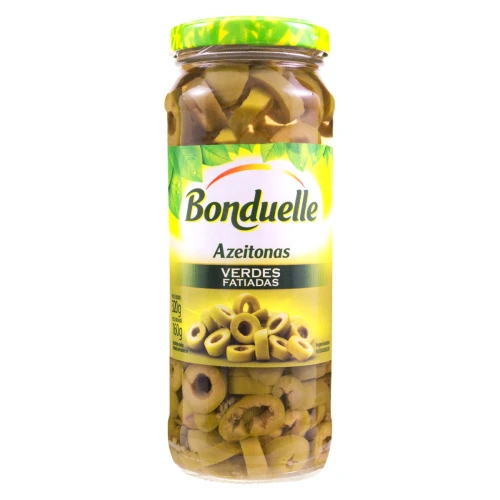 AZEITONA VERDE EM CONSERVA FATIADA BONDUELLE VIDRO 170G