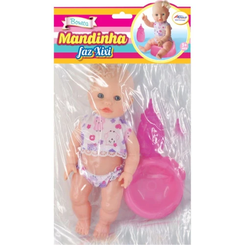 BONECA MANDINHA FAZ XIXI 22CM