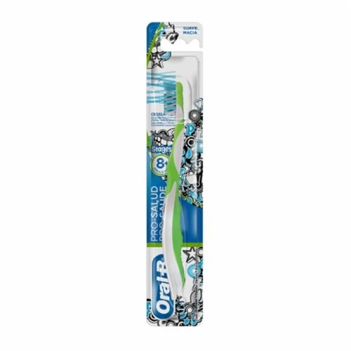 ESCOVA DENTAL ORAL B PRO SAÚDE STEGES 8 SUAVE MACIA