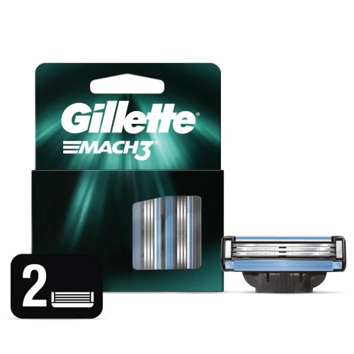 CARGA PARA APARELHO DE BARBEAR GILLETTE MACH3 2 UNIDADES