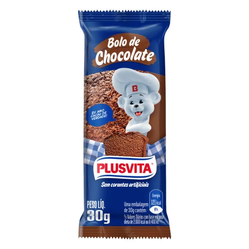 BOLO CHOCOLATE PLUSVITA PACOTE 30G