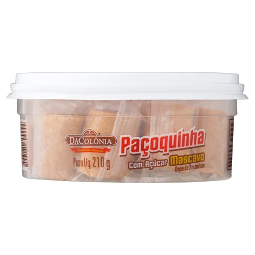 PAÇOQUINHA COM AÇÚCAR MASCAVO DACOLÔNIA POTE 210G