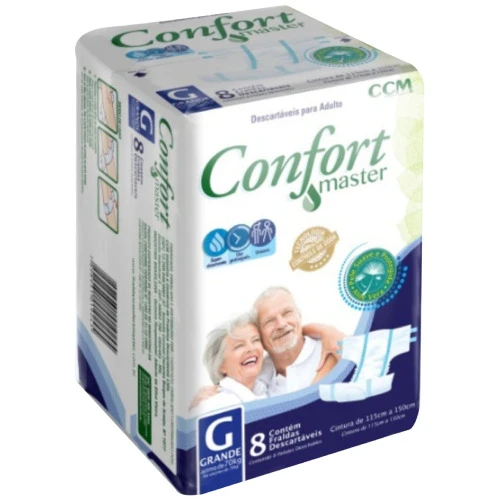 FRALDA GERIÁTRICA CONFORT MASTER REGULAR G 8 UNIDADES