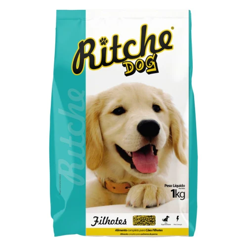 ALIMENTO PARA CÃES FILHOTES ATÉ 12 MESES RITCHE DOG PACOTE 1KG
