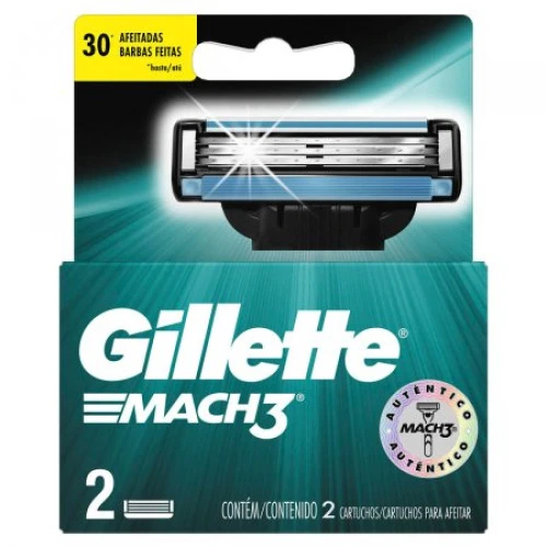 CARGA DE APARELHO PARA BARBEAR GILLETTE MACH3 2 UNIDADES