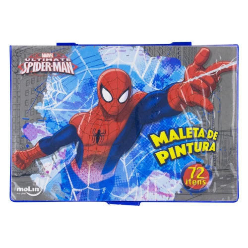 MALETA DE PINTURA SPIDER MAN MOLIN 72 ITENS