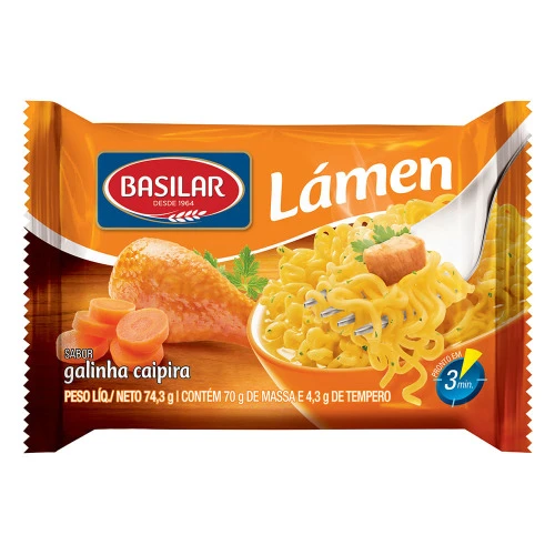 MACARRÃO INSTANTÂNEO BASILAR 74 3G GALINHA CAIPIRA