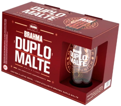 KIT CERVEJA BRAHMA DUPLO MALTE LT 350ML 1 COPO