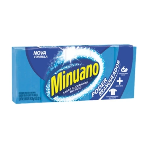 SABÃO EM BARRA GLICERINADO MULTIUSO MINUANO PACOTE 1KG 5 UNIDADES