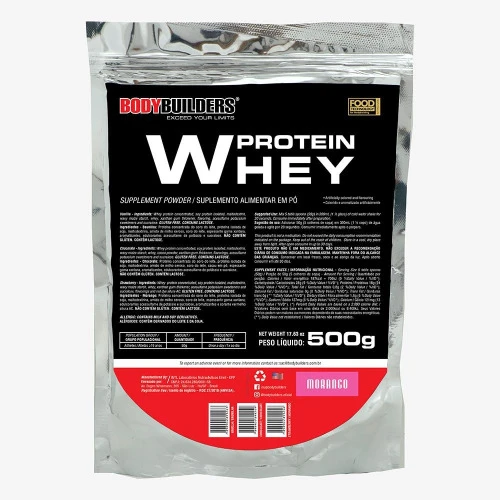 WHEY PROTEIN 500G (REFIL) MORANGO ¿ BODYBUILDERS