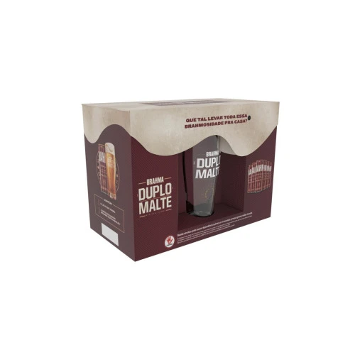 KIT CERVEJA BRAHMA DUPLO MALTE 350ML C/6 LATAS + 1 COPO