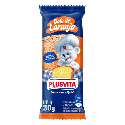 BOLO LARANJA PLUSVITA PACOTE 30G