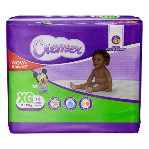FRALDA CREMER DISNEY XG 14 UNIDADES