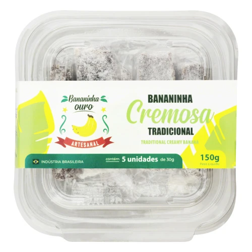 BANANINHA CREMOSA TRADICIONAL BANANINHA OURO POTE 150G 5 UNIDADES