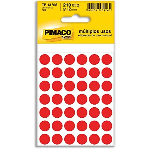 ETIQUETA ADESIVA PCODIFICAÇÃO 12MM VERMELHA TIPO 1