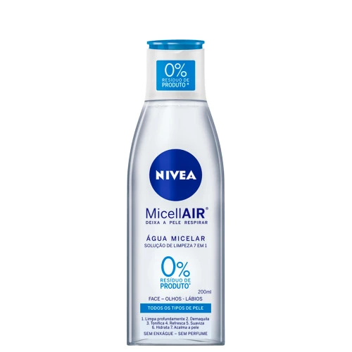 ÁGUA MICELAR SOLUÇÃO DE LIMPEZA NIVEA MICELLAIR FRASCO 200ML