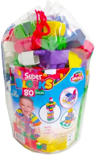 BOLSA SUPER BLOCKS COM 80 BLOCOS GRANDES