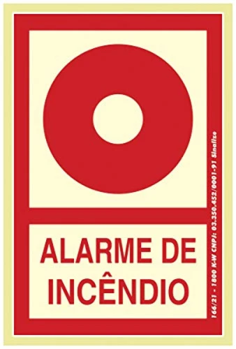 PLACA POLIES ALARME INCENDIO FOTOL 13 5X20 SINALIZ